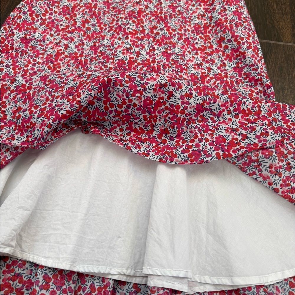 J Crew x Liberty of London Wiltshire Fit & Flare Midi Dress, Floral Berry, Sz 8T - Picture 13 of 17